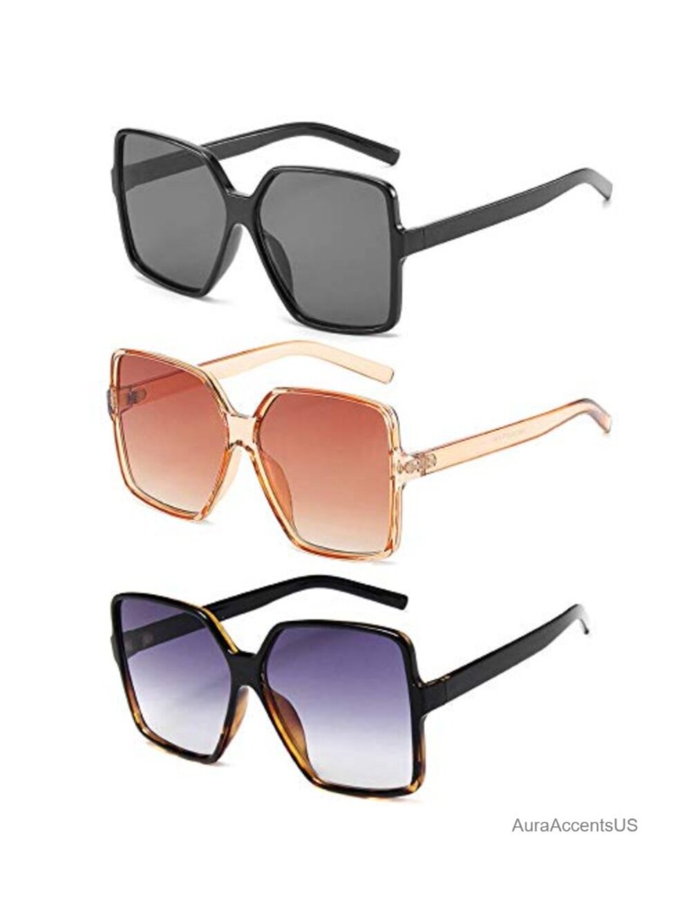 Dollger Oversized Square Sunglasses UV400 Polycarbonate Lens Full-Frame